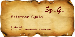 Szittner Gyula névjegykártya